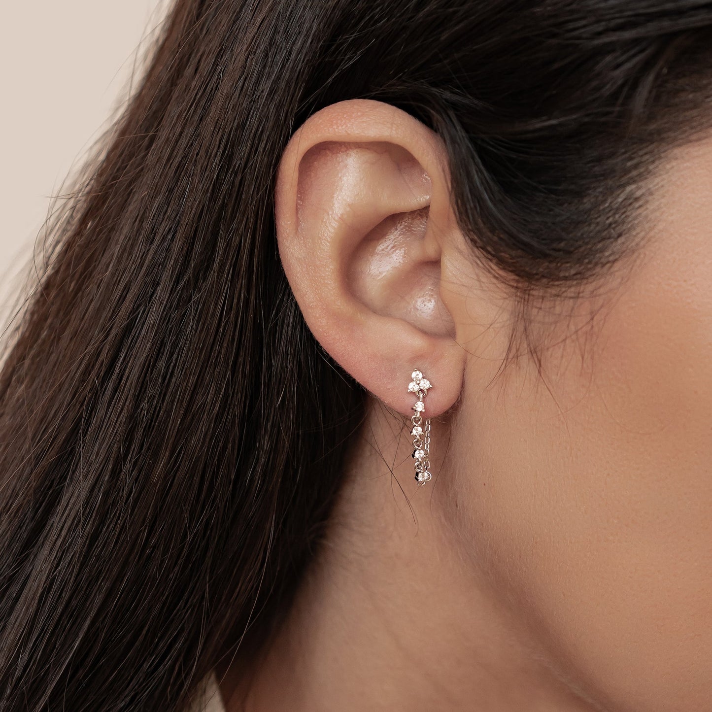 Lily Blossom Chain Earrings Sterling Silver