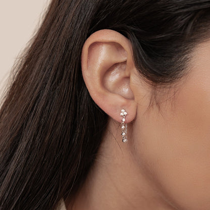 Lily Blossom Chain Earrings Sterling Silver