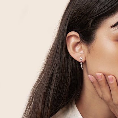 Lily Blossom Chain Earrings Sterling Silver