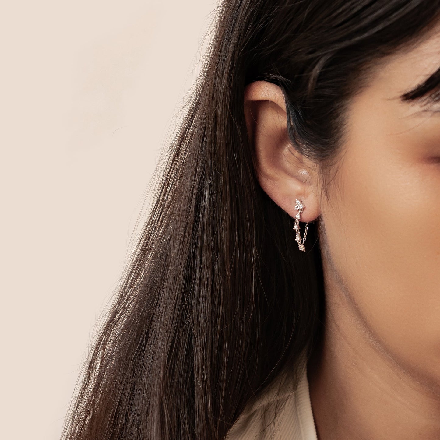 Lily Blossom Chain Earrings Sterling Silver