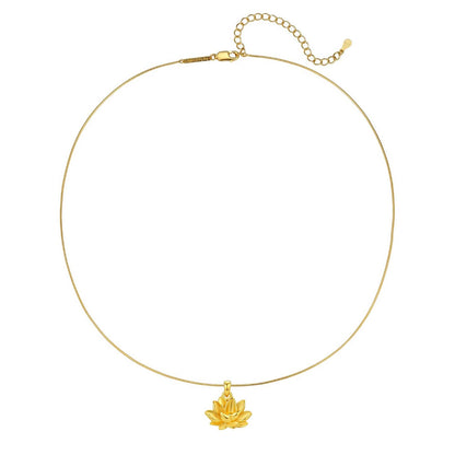 Lotus Pendant Necklace for Perseverance Sterling Silver