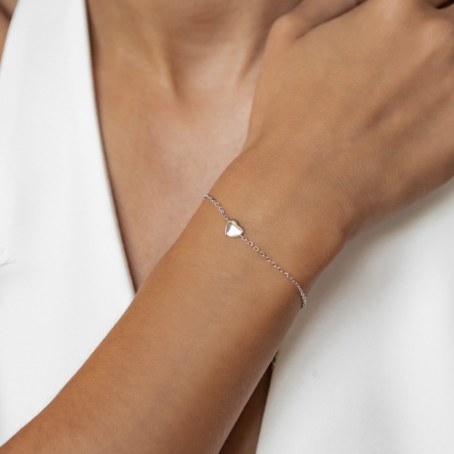 Love Heart Bracelet Sterling Silver