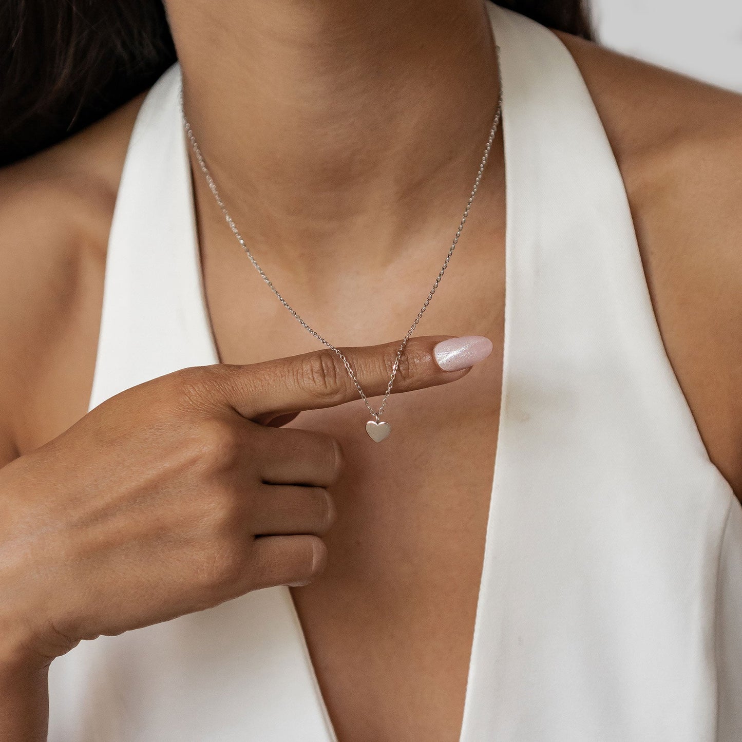 Love Heart Necklace Sterling Silver