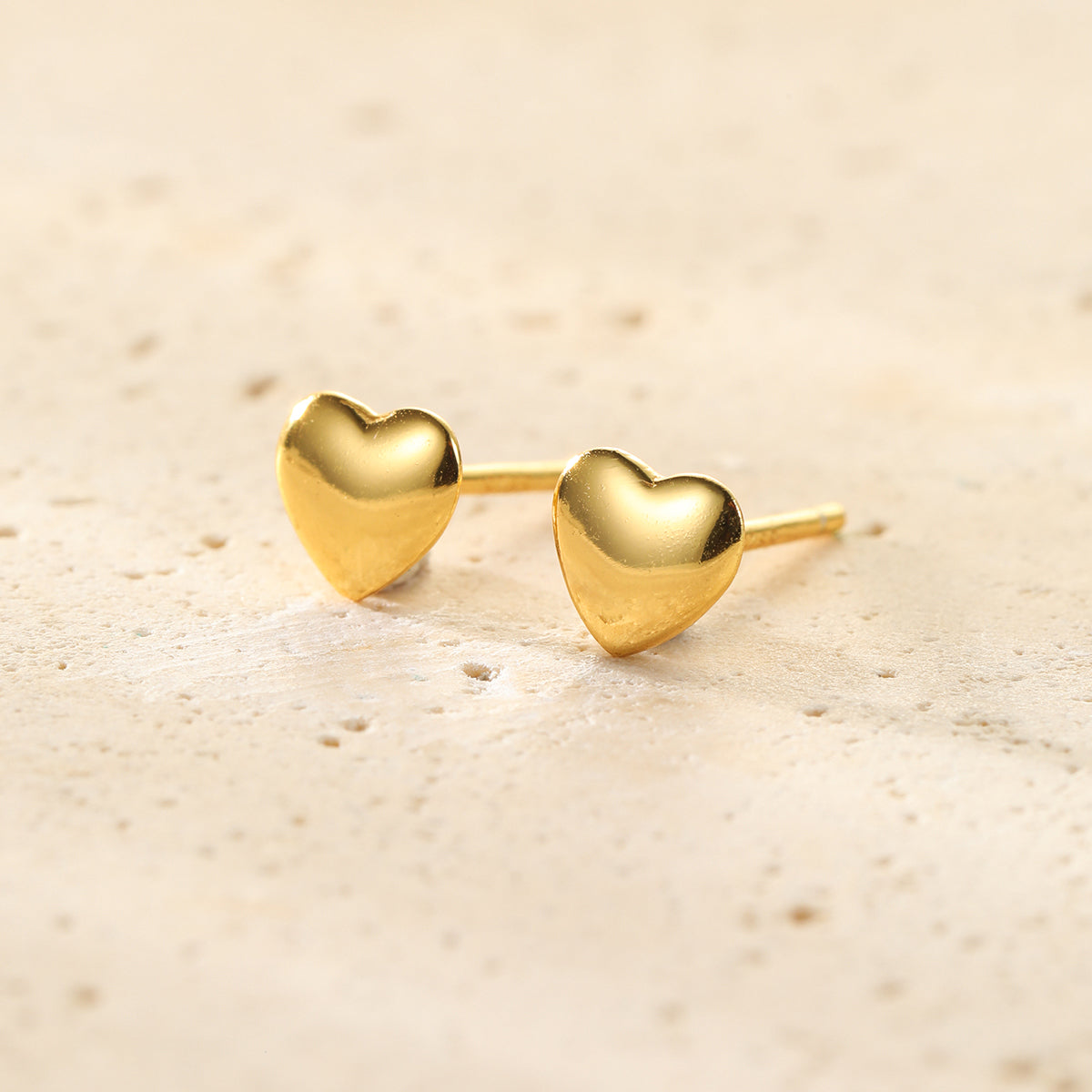Love Heart Stud Earrings Sterling Silver