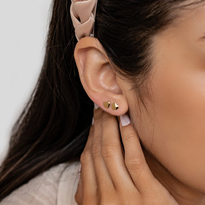 Love Heart Stud Earrings Sterling Silver