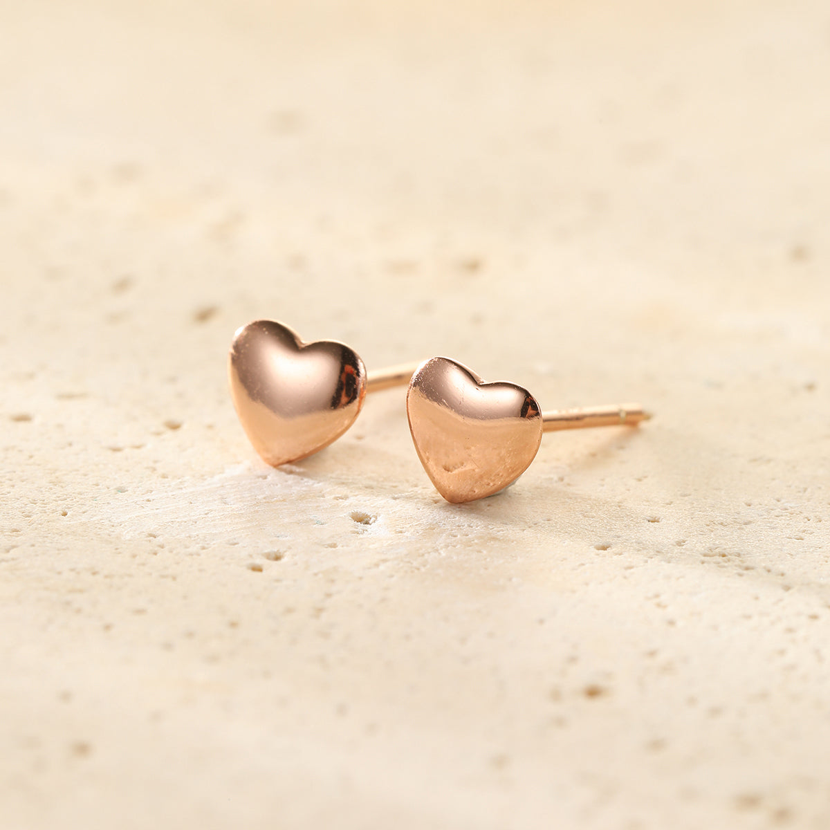 Love Heart Stud Earrings Sterling Silver