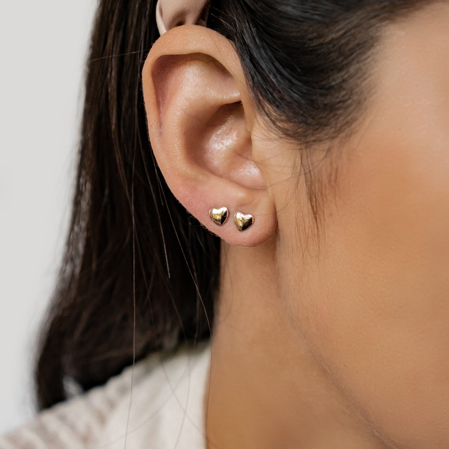 Love Heart Stud Earrings Sterling Silver