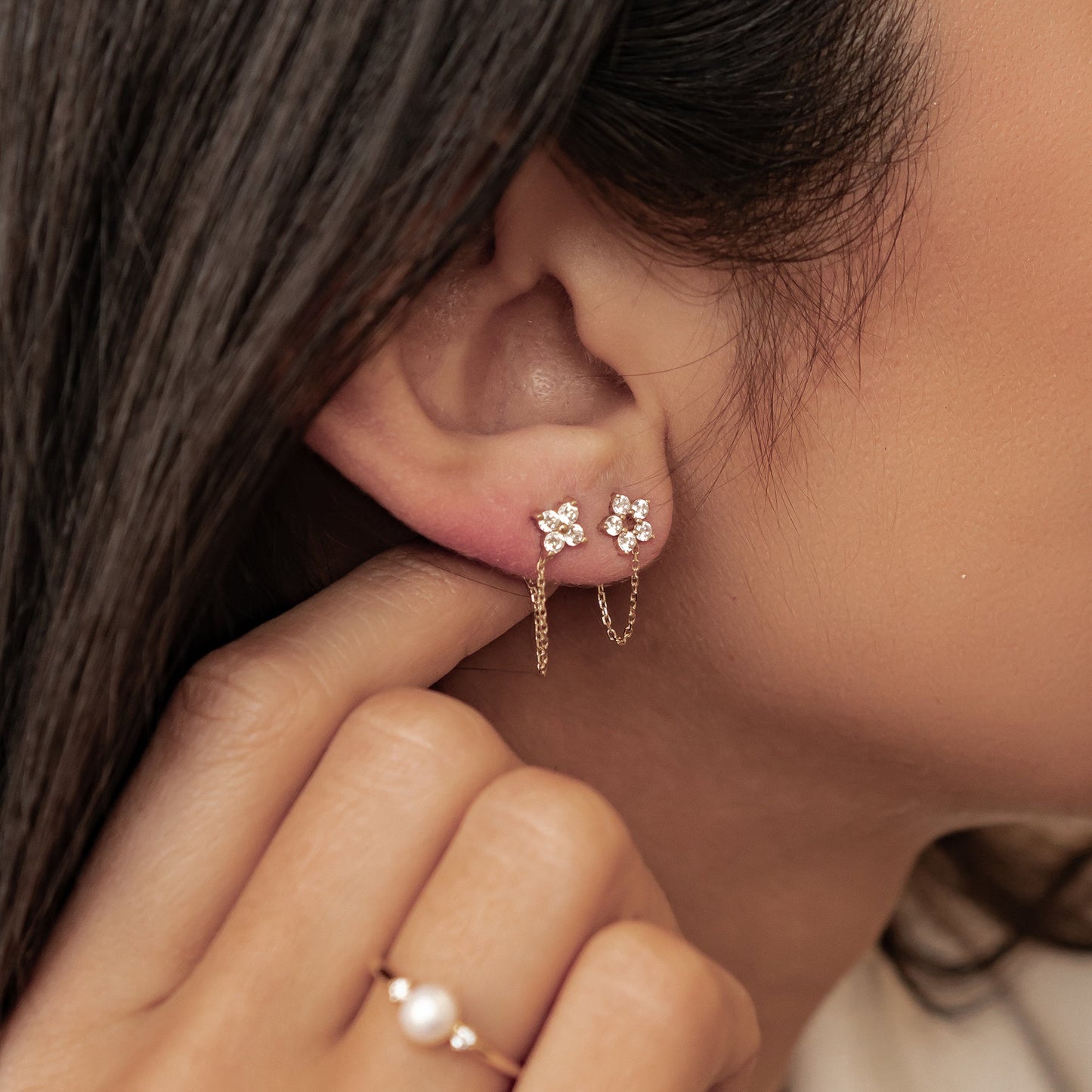 Luck Chain Earrings 14K Gold