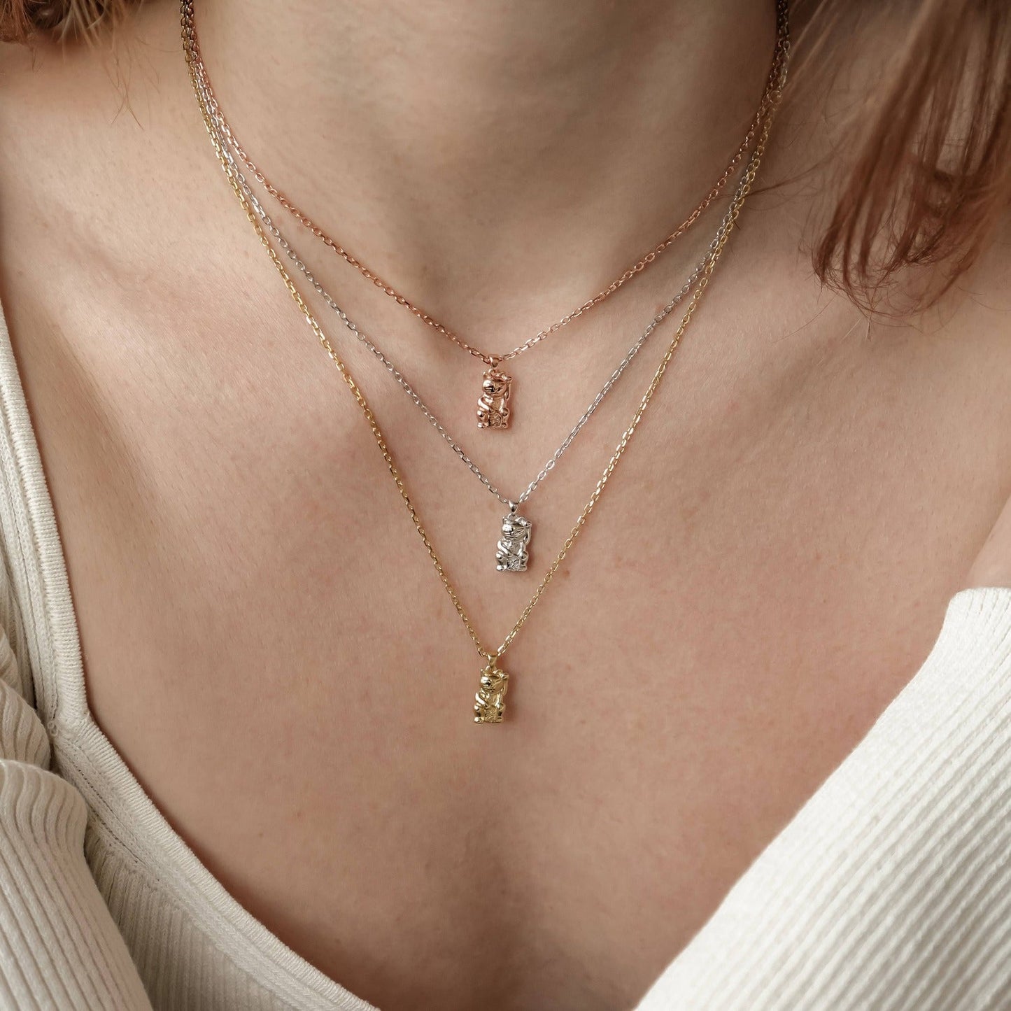 Lucky Cat Pendant Necklace Sterling Silver