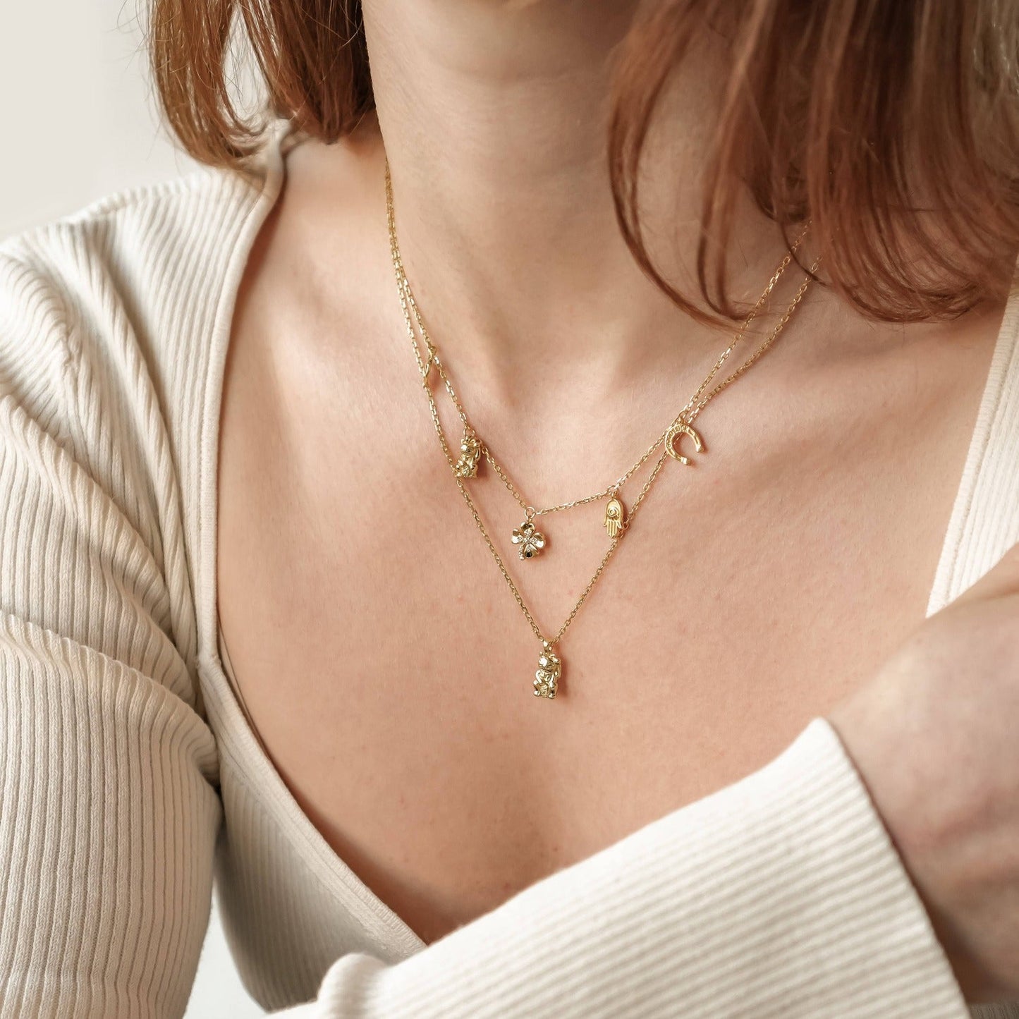 Lucky Cat Pendant Necklace Sterling Silver