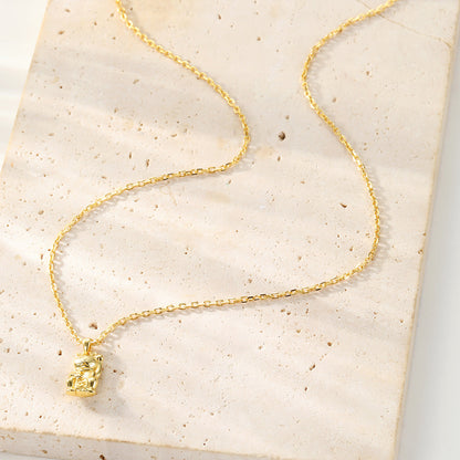 Lucky Cat Pendant Necklace Sterling Silver