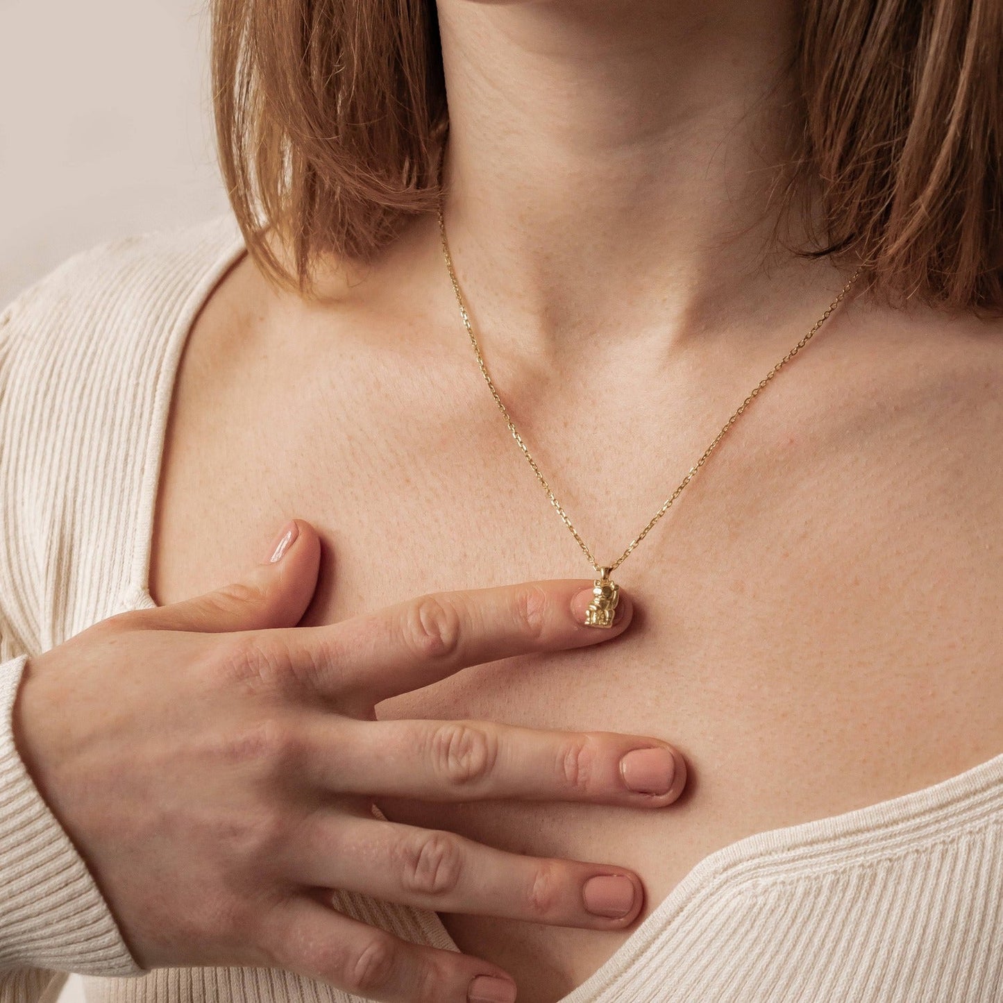 Lucky Cat Pendant Necklace Sterling Silver