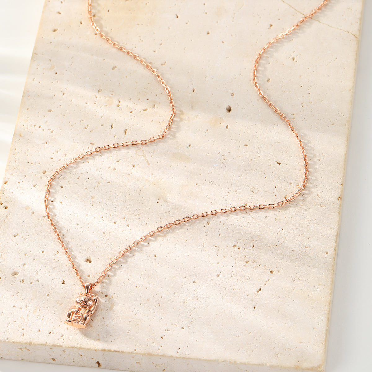 Lucky Cat Pendant Necklace Sterling Silver