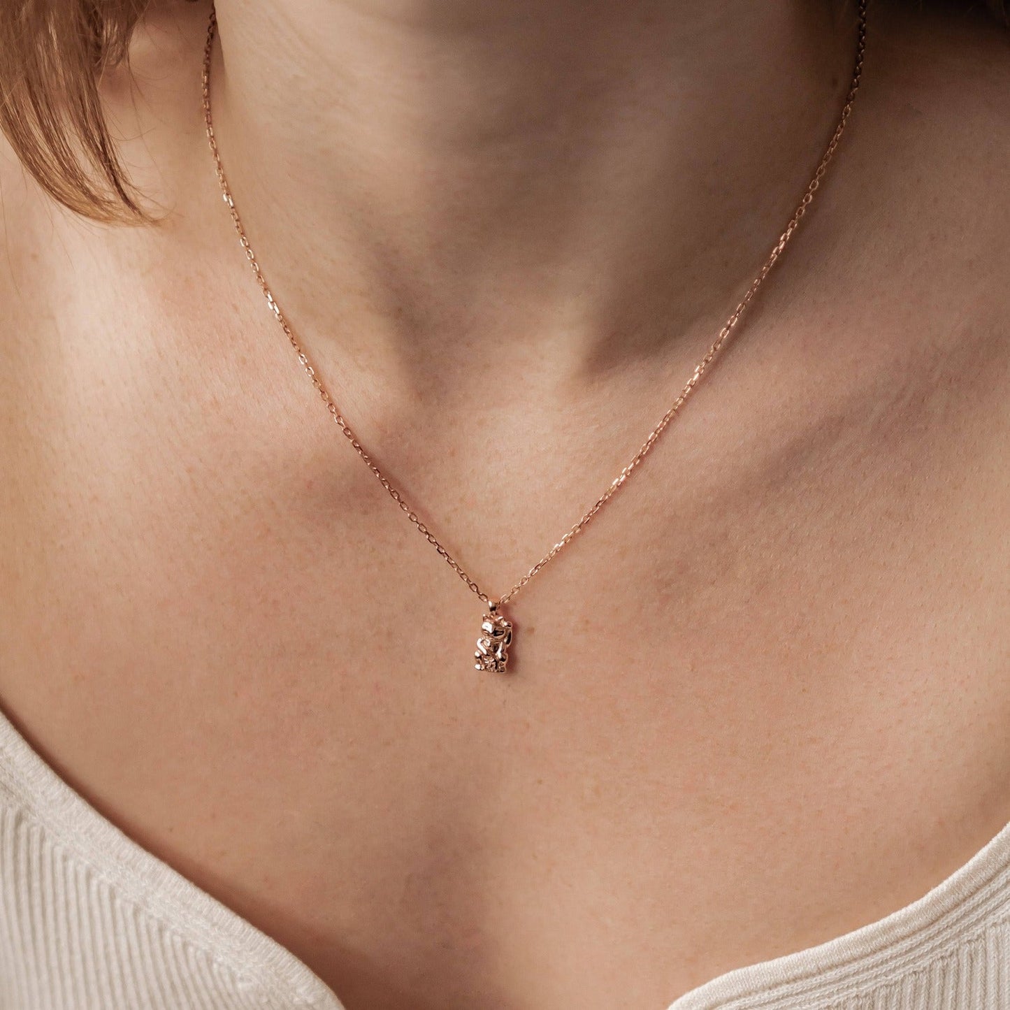 Lucky Cat Pendant Necklace Sterling Silver