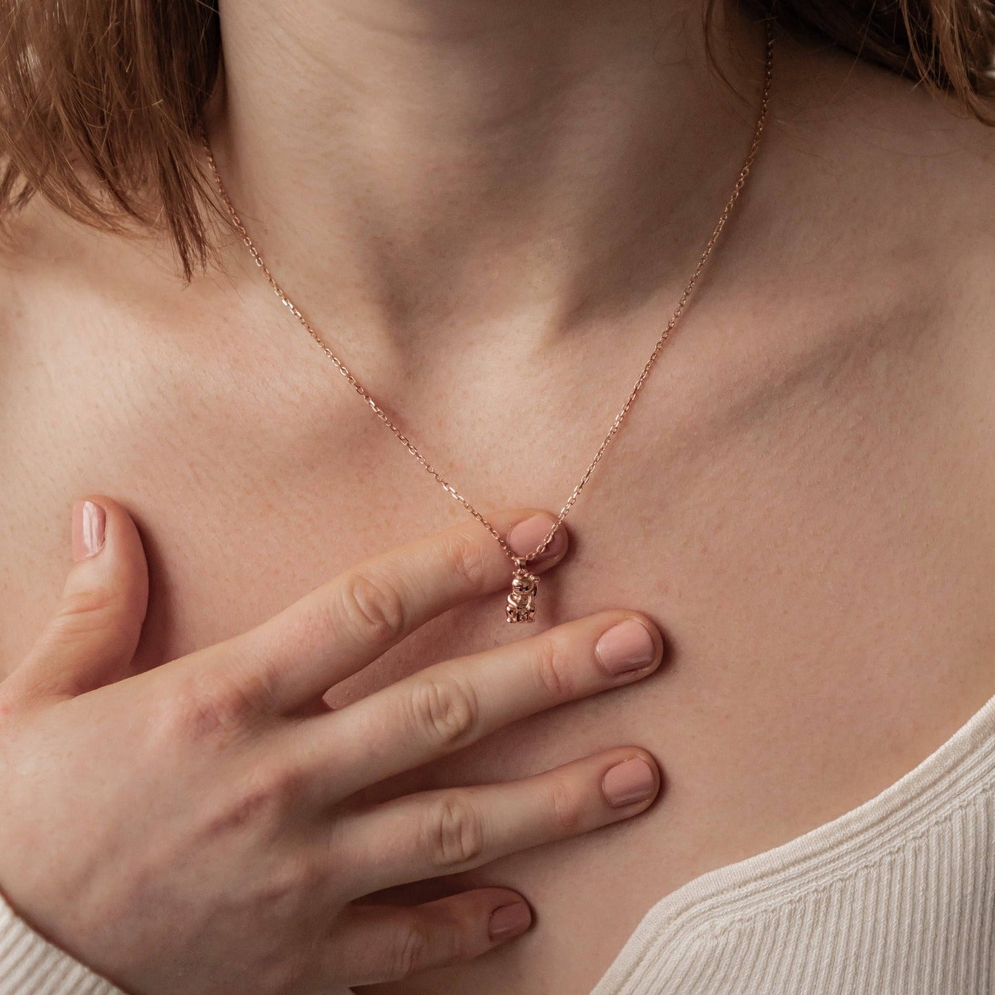 Lucky Cat Pendant Necklace Sterling Silver
