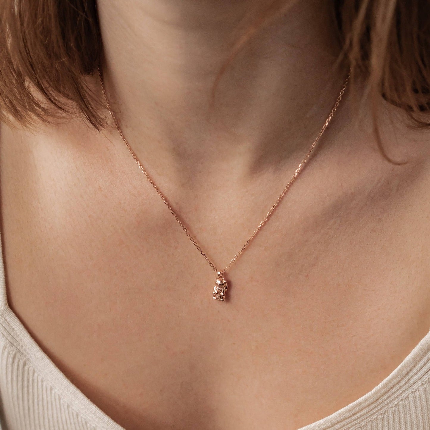 Lucky Cat Pendant Necklace Sterling Silver