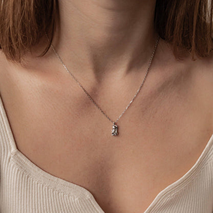 Lucky Cat Pendant Necklace Sterling Silver