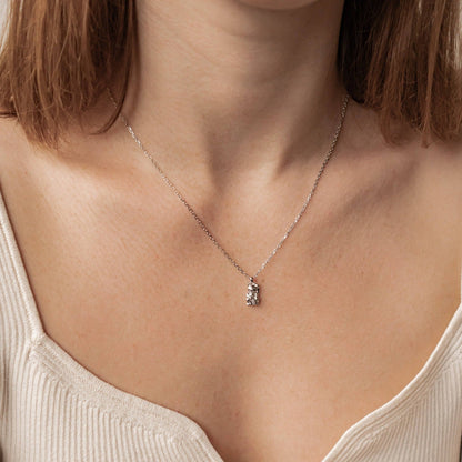 Lucky Cat Pendant Necklace Sterling Silver