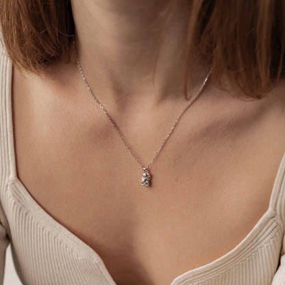 Lucky Cat Pendant Necklace Sterling Silver