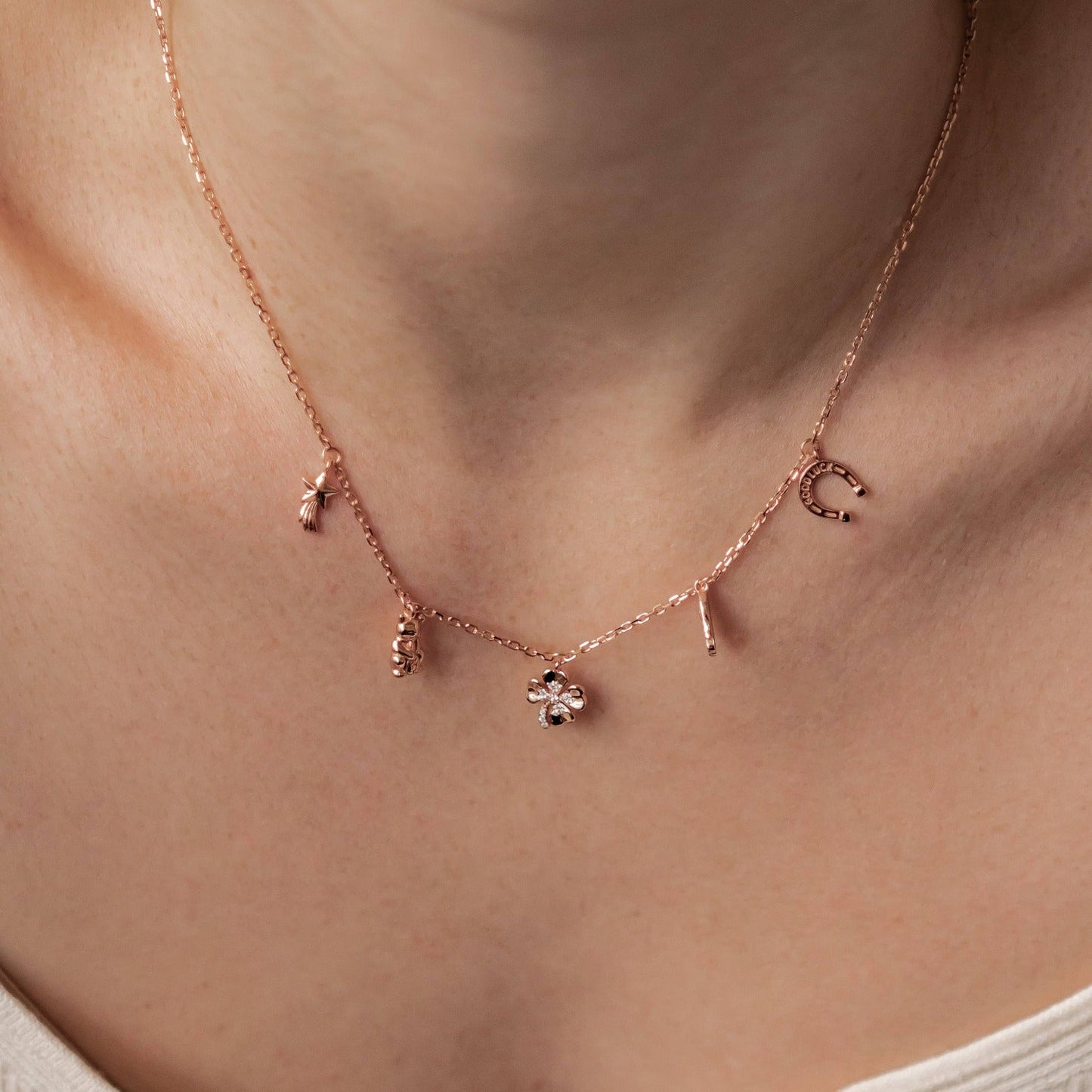 Lucky Charms Pendant Necklace Sterling Silver