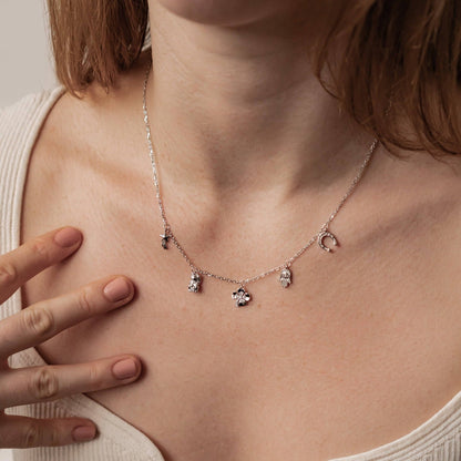 Lucky Charms Pendant Necklace Sterling Silver