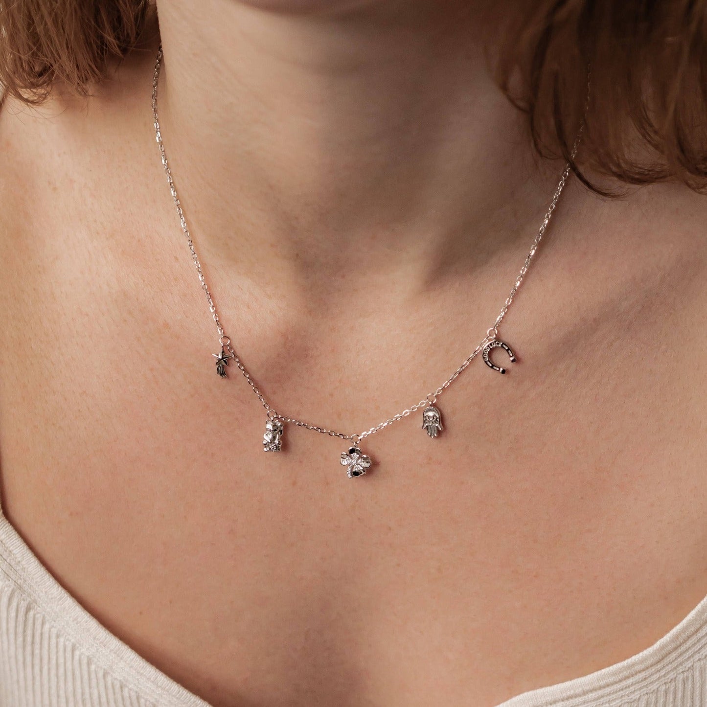 Lucky Charms Pendant Necklace Sterling Silver