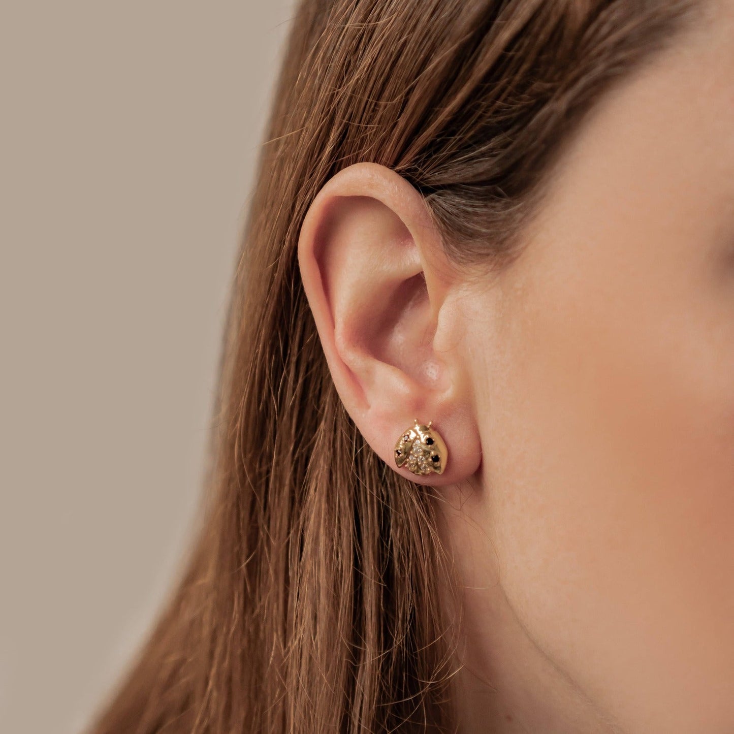 Lucky Ladybug Stud Earrings Sterling Silver