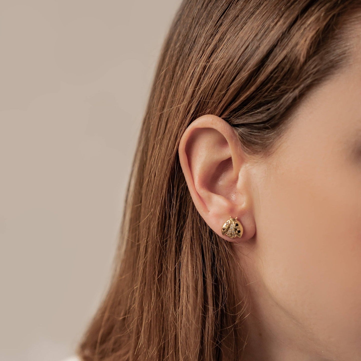 Lucky Ladybug Stud Earrings Sterling Silver