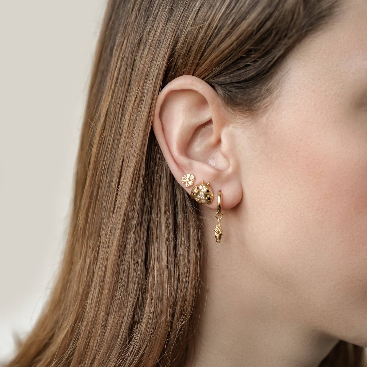 Lucky Ladybug Stud Earrings Sterling Silver