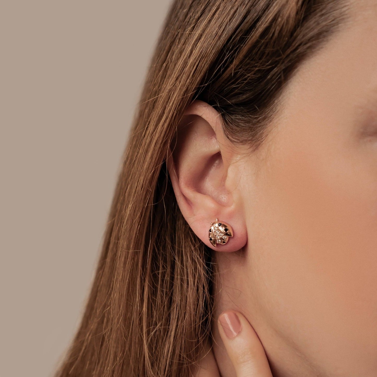 Lucky Ladybug Stud Earrings Sterling Silver