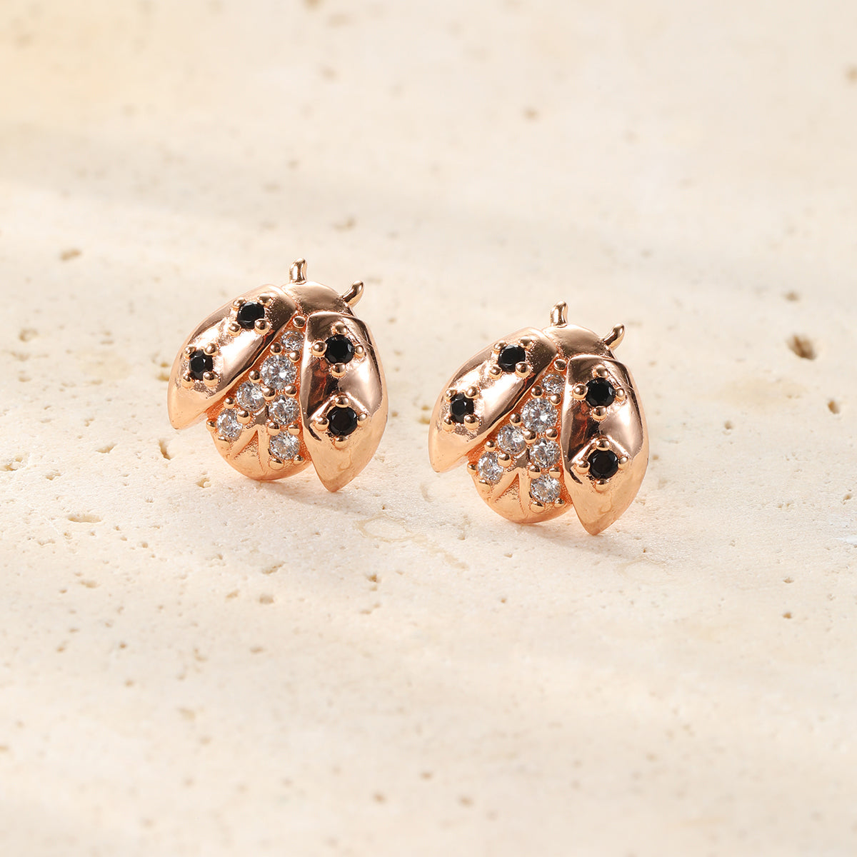 Lucky Ladybug Stud Earrings Sterling Silver