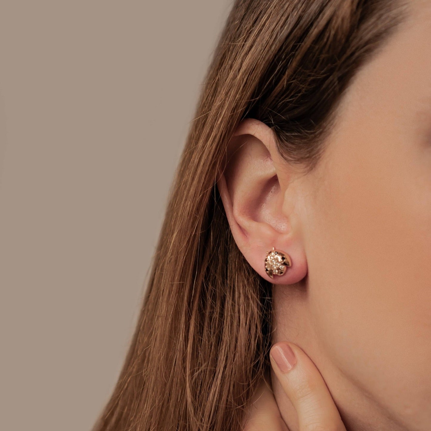 Lucky Ladybug Stud Earrings Sterling Silver