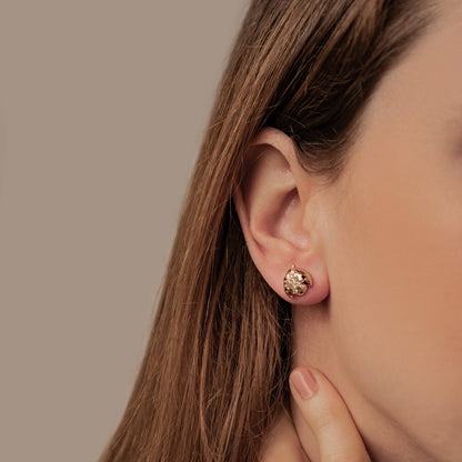 Lucky Ladybug Stud Earrings Sterling Silver