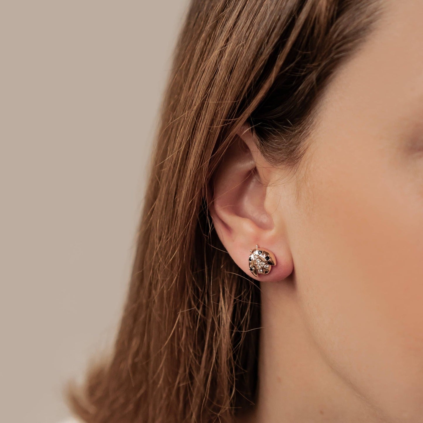 Lucky Ladybug Stud Earrings Sterling Silver