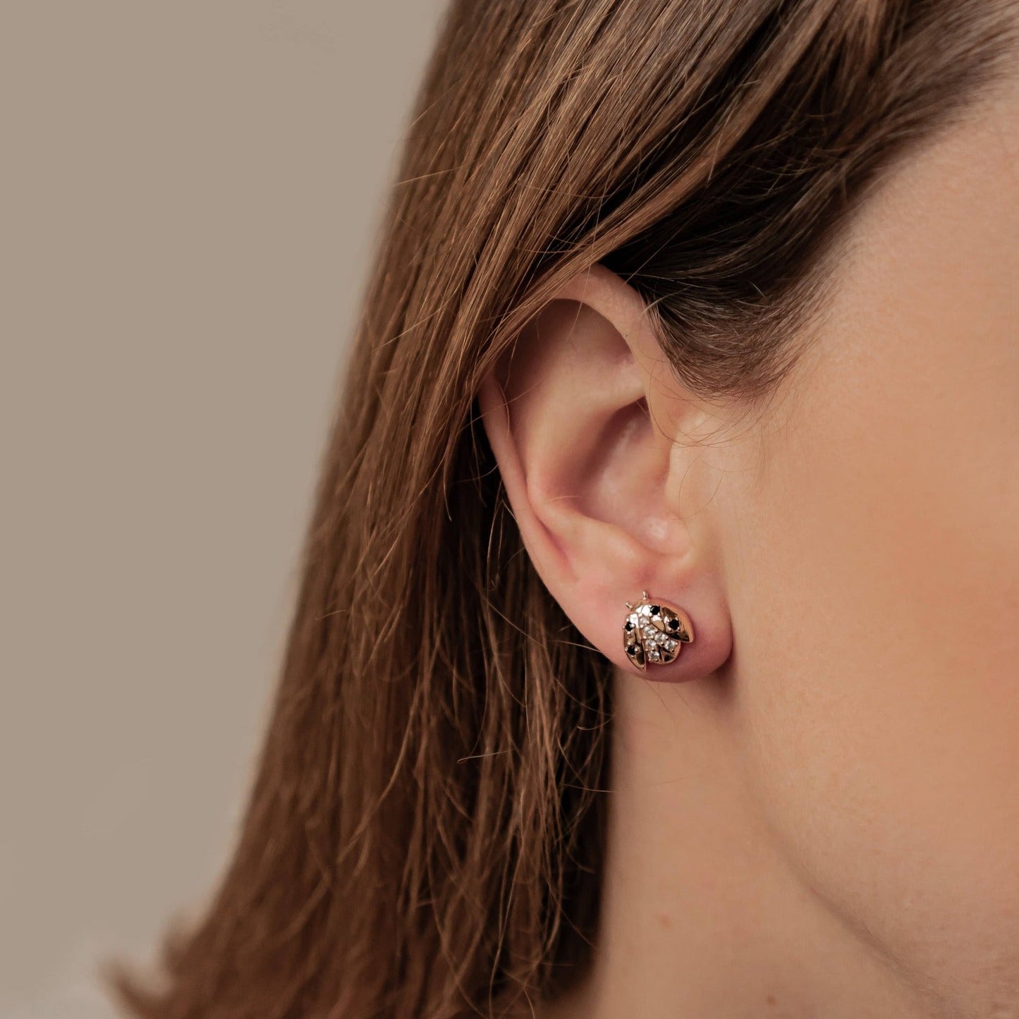 Lucky Ladybug Stud Earrings Sterling Silver