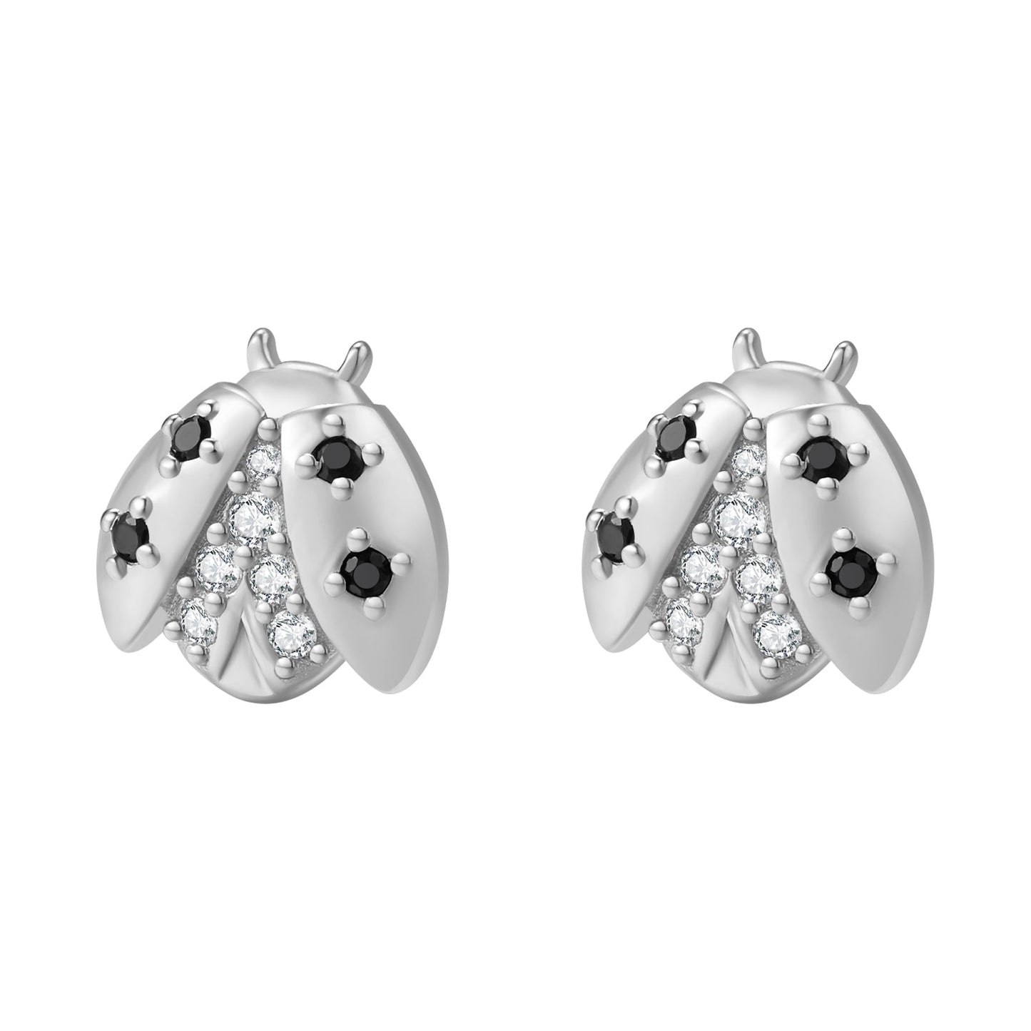 Lucky Ladybug Stud Earrings Sterling Silver