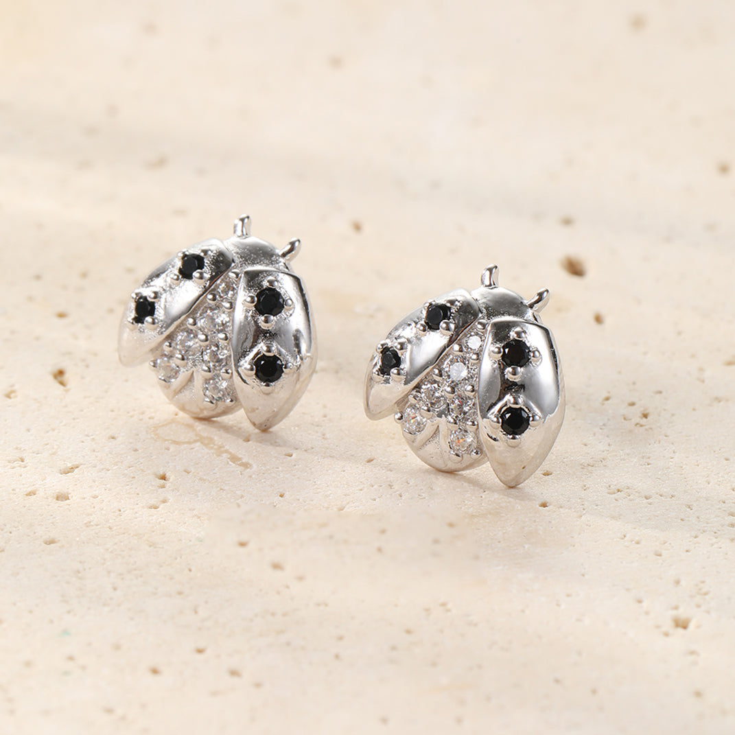 Lucky Ladybug Stud Earrings Sterling Silver