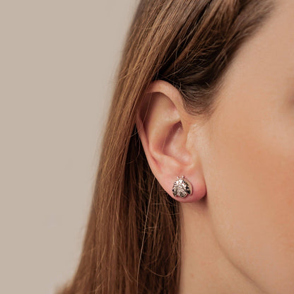 Lucky Ladybug Stud Earrings Sterling Silver