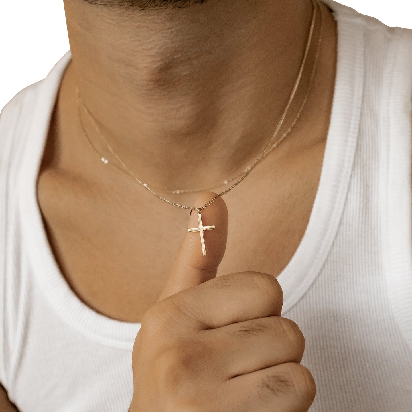 Men Layered Cross Necklace Waterproof