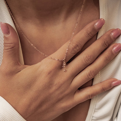 Mermaid Charm Pendant Necklace Sterling Silver