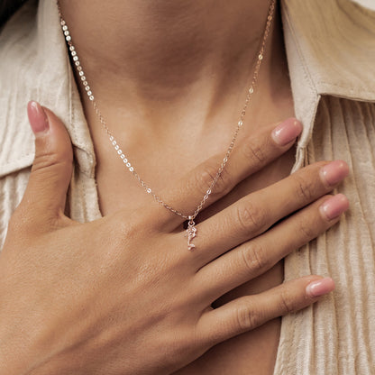 Mermaid Charm Pendant Necklace Sterling Silver