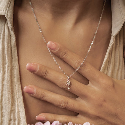 Mermaid Charm Pendant Necklace Sterling Silver