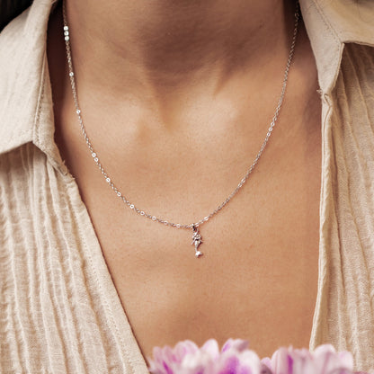 Mermaid Charm Pendant Necklace Sterling Silver