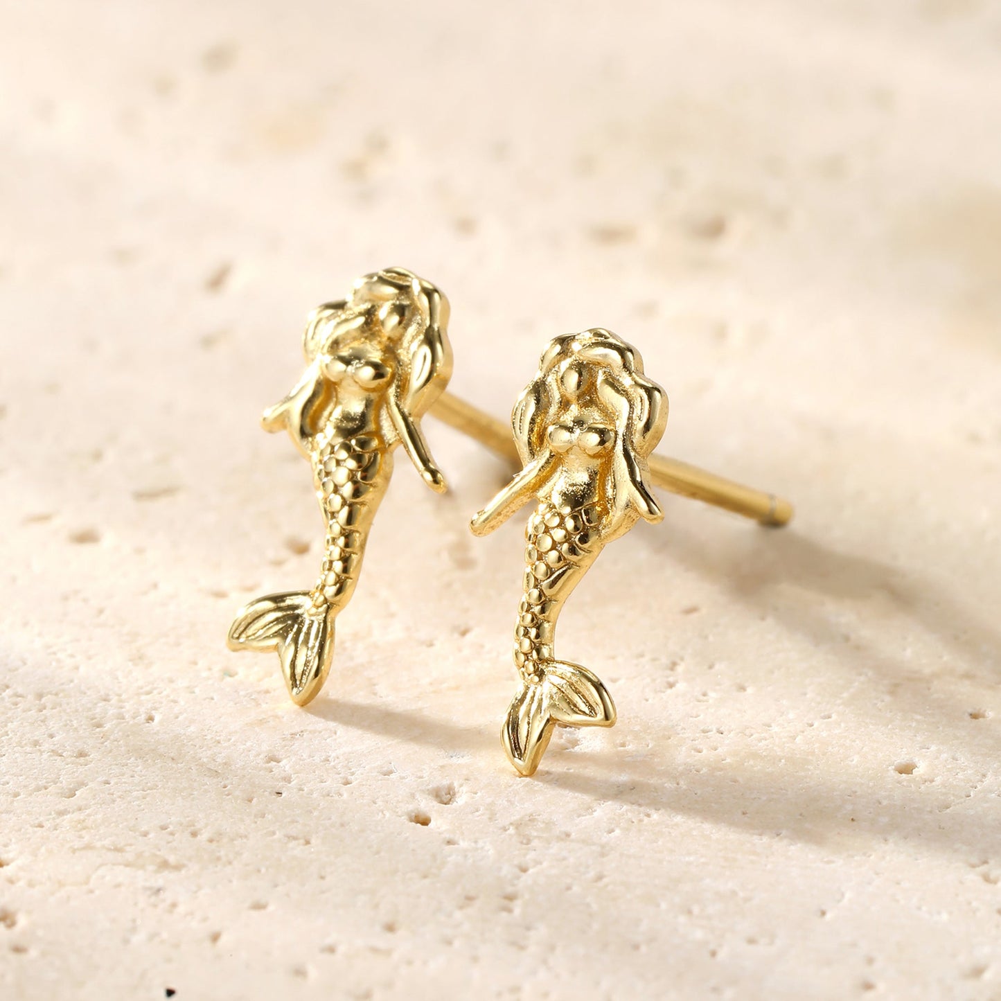 Mermaid Stud Earrings Sterling Silver