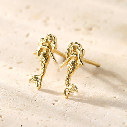 Mermaid Stud Earrings Sterling Silver