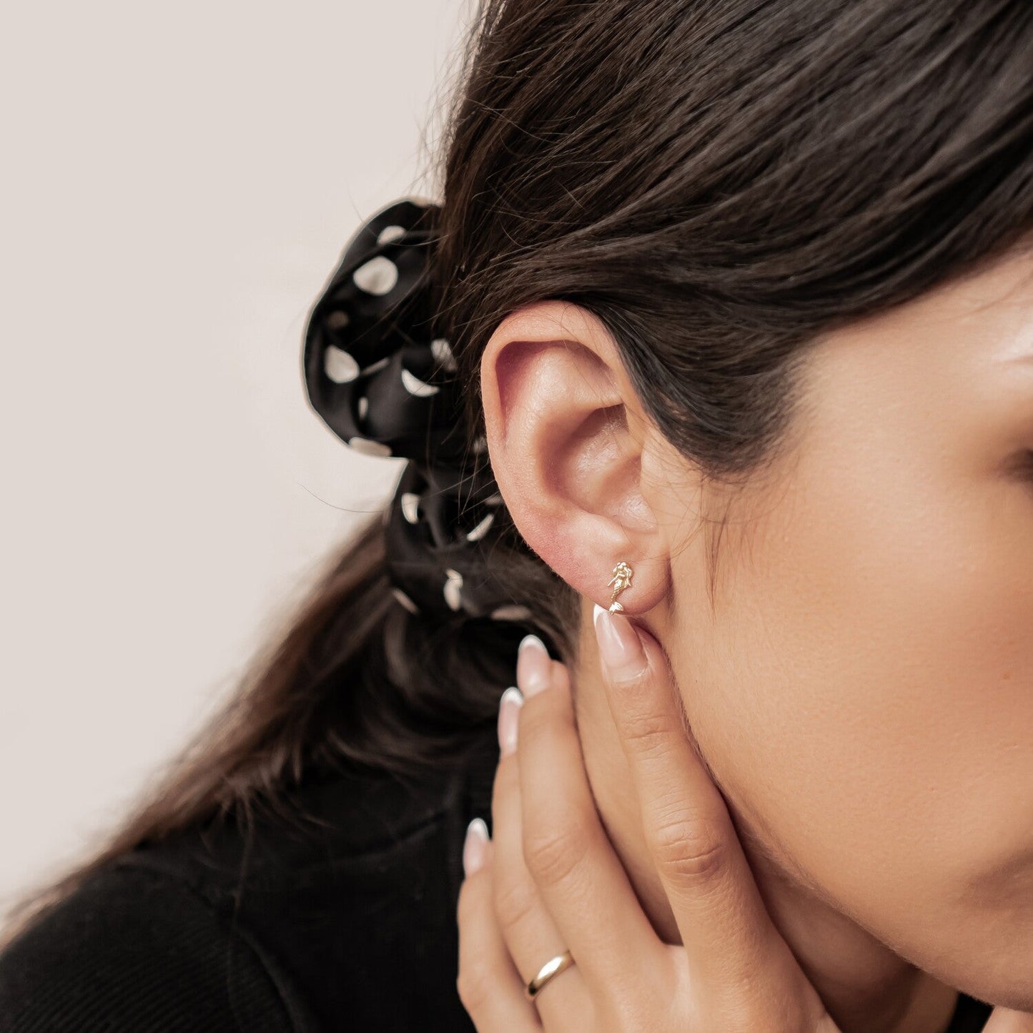 Mermaid Stud Earrings Sterling Silver