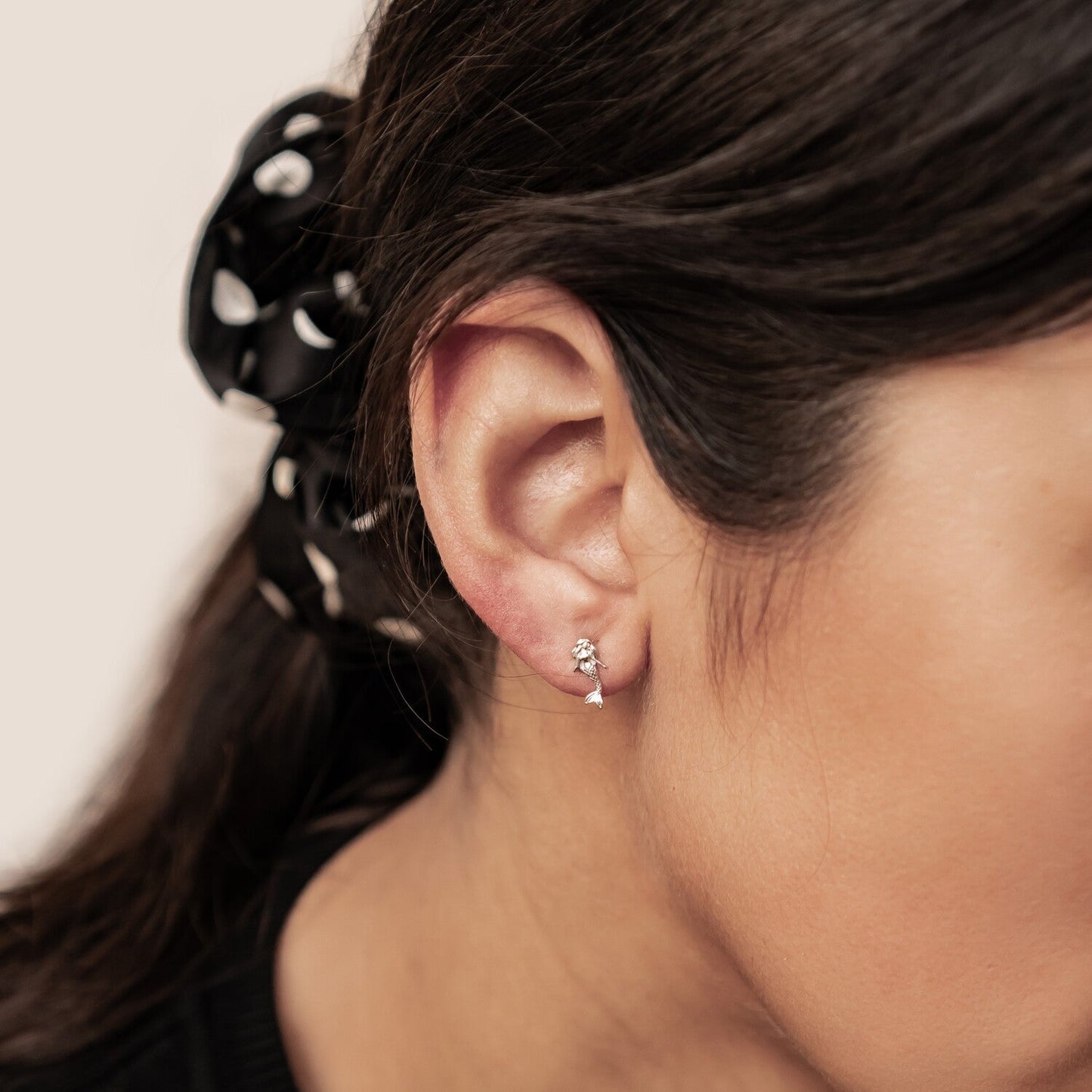 Mermaid Stud Earrings Sterling Silver