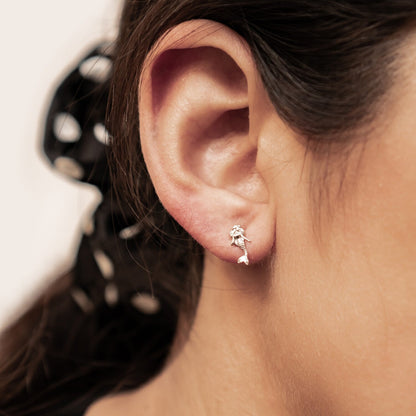 Mermaid Stud Earrings Sterling Silver