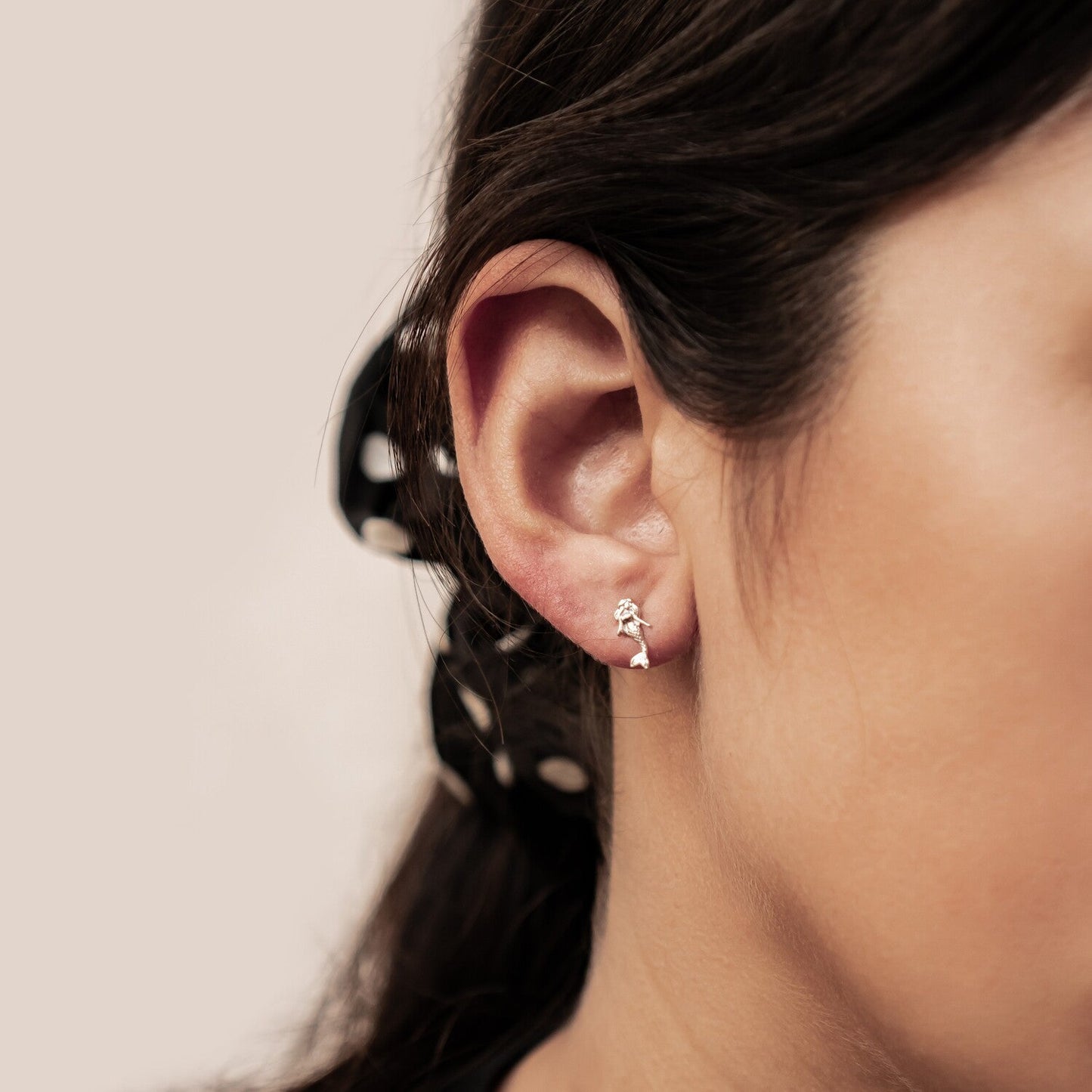 Mermaid Stud Earrings Sterling Silver