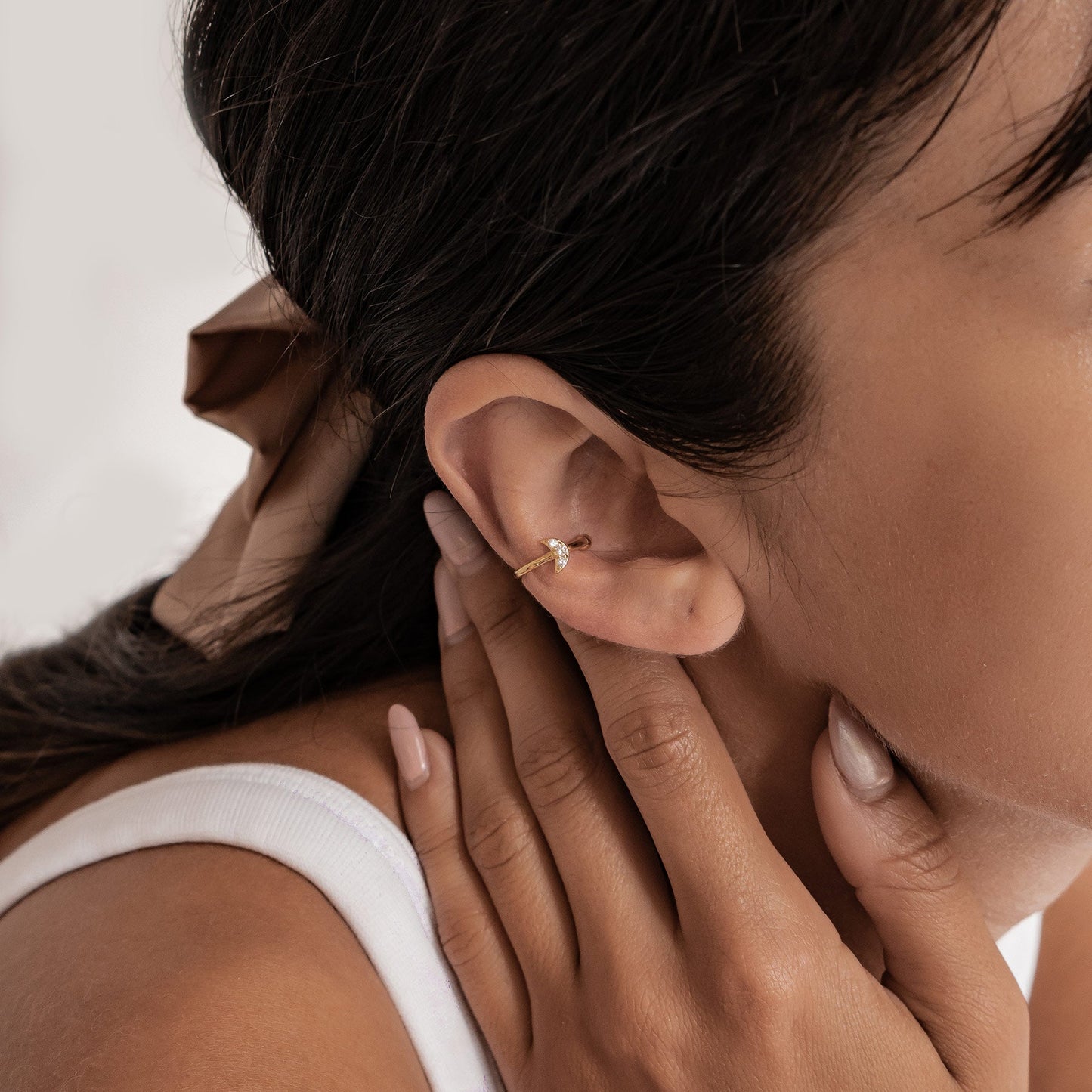 Moon Ear Cuff Sterling Silver